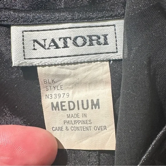 Natori Black Silky Floral Lacey Teddy M - Picture 5 of 8